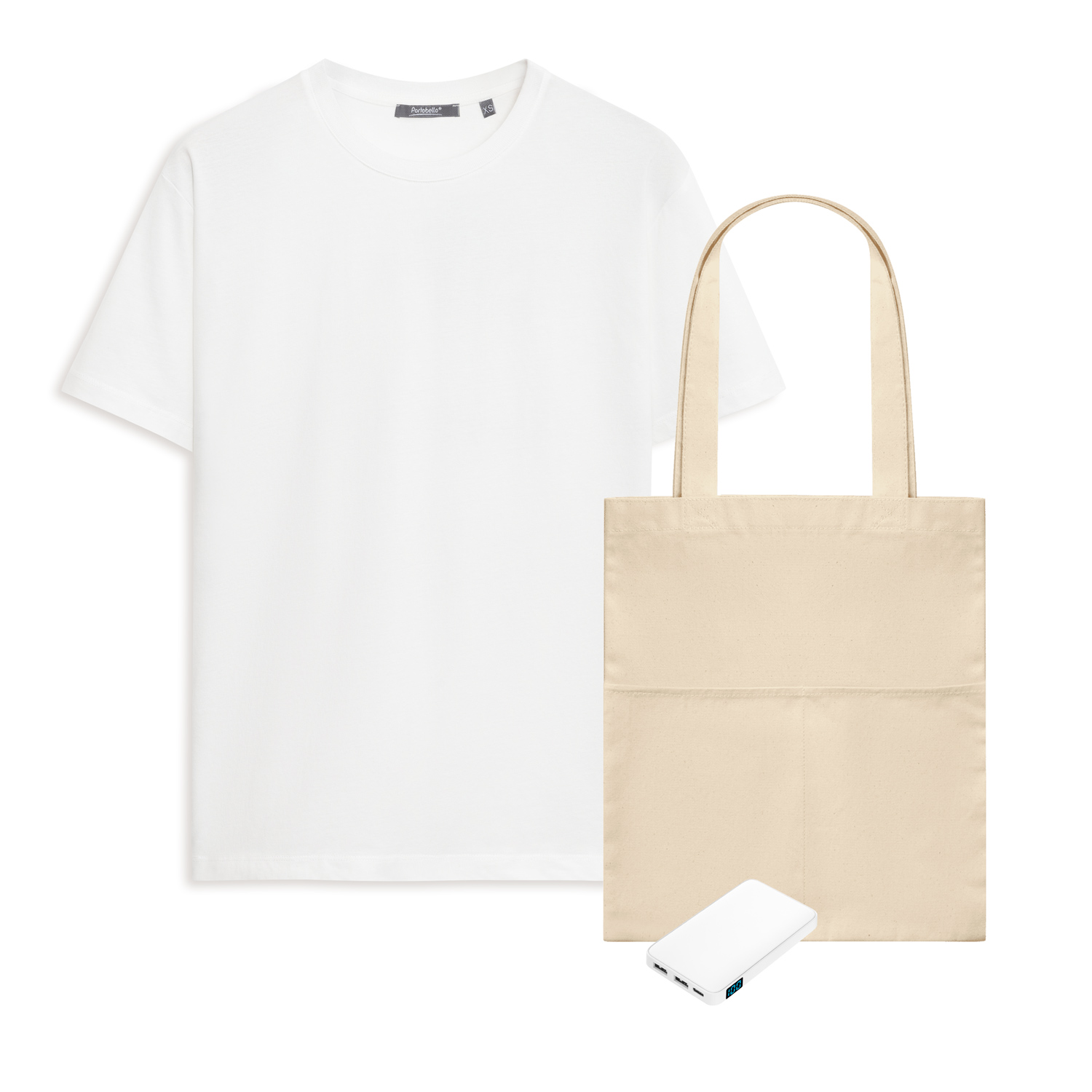 Набор с одеждой Крис (KRIS) (футболка, аккумулятор, шоппер), белый, S-0