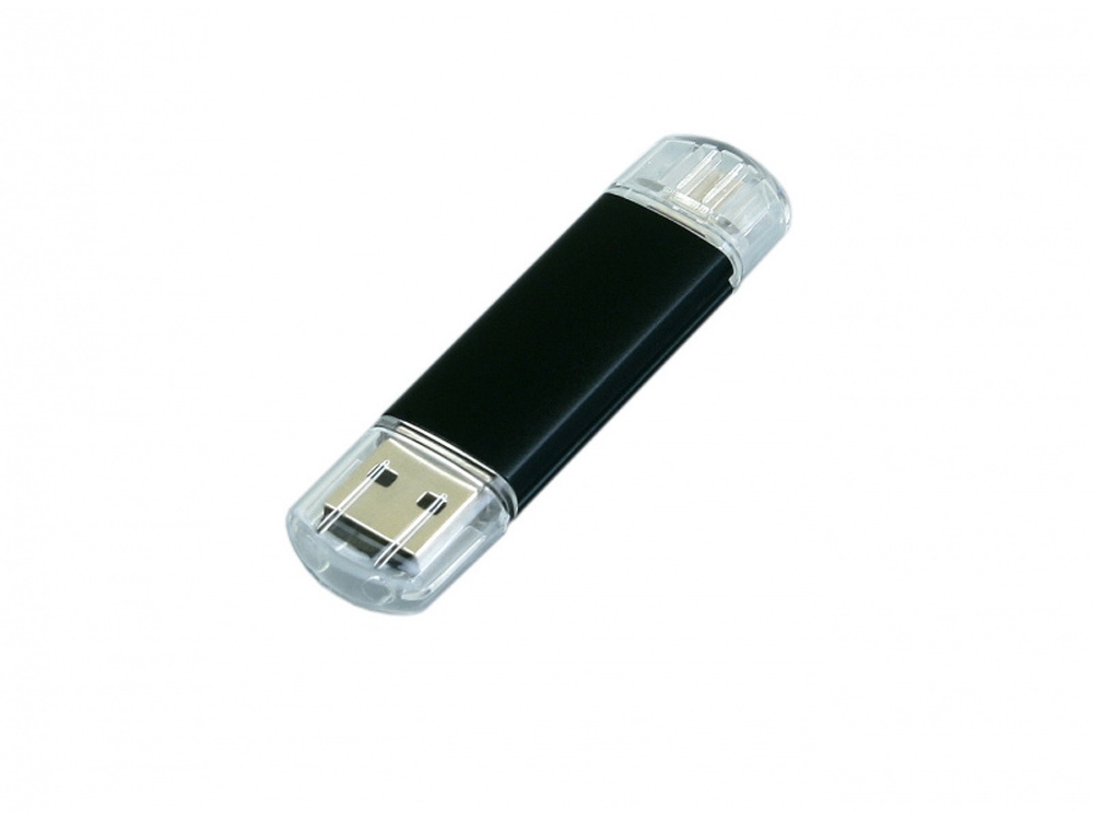 USB-флешка на 64 ГБ.c дополнительным разъемом Micro USB, черный-0