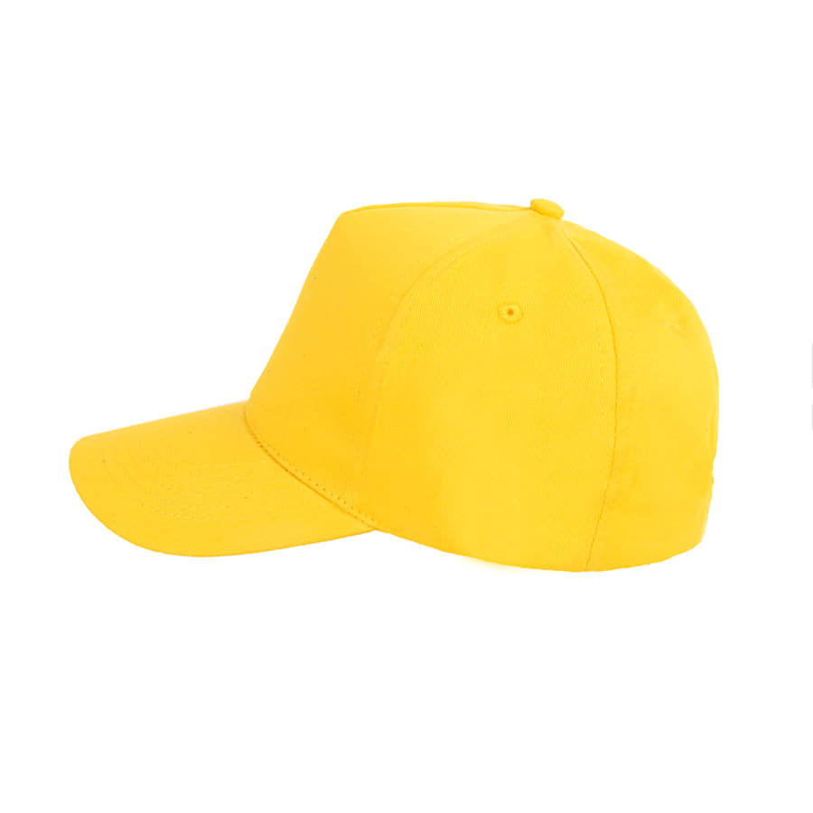 Бейсболка LIGHT, 5 клиньев,  застежка на липучке, желтый-3