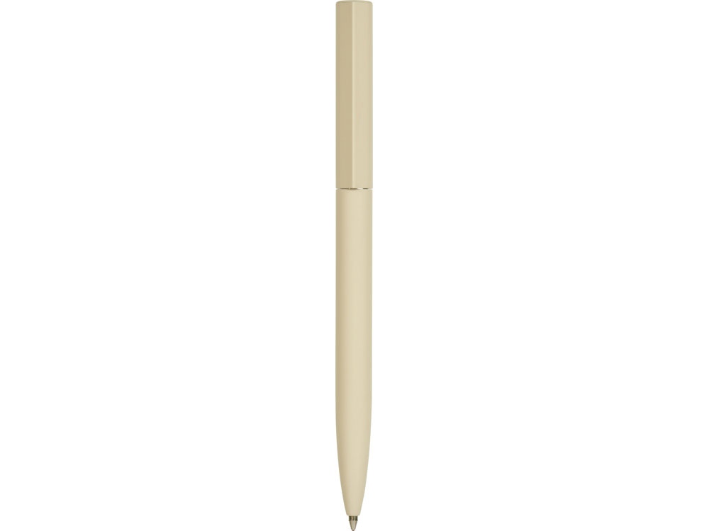 Шариковая металлическая ручка Minimalist софт-тач, бежевый-1