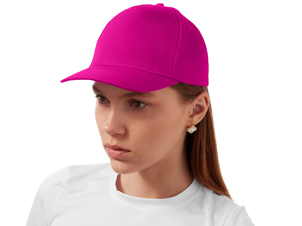 Бейсболка Poly 5-ти панельная 120гр, фуксия-3