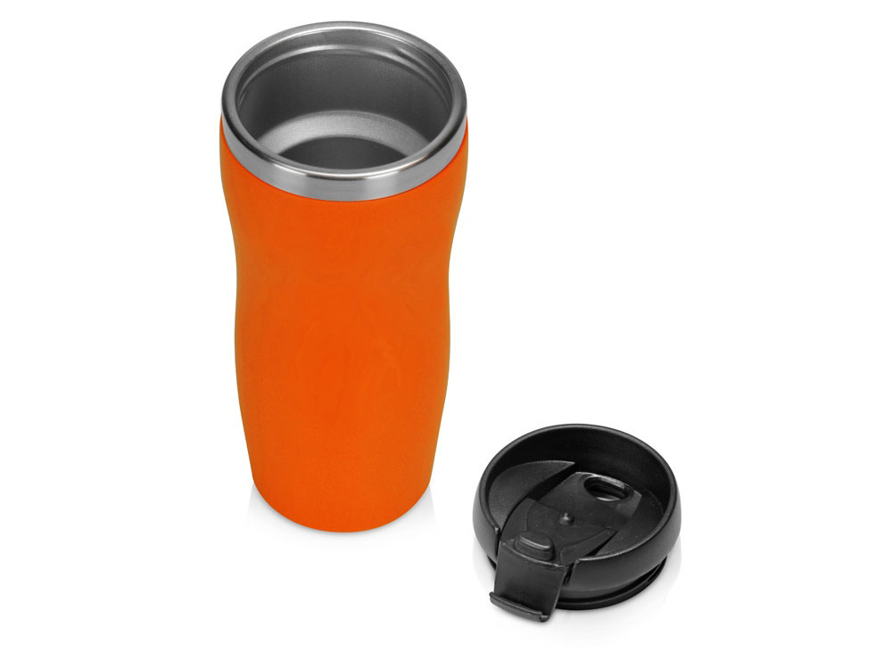Термокружка Mony Steel 350 мл, soft touch, оранжевый-1
