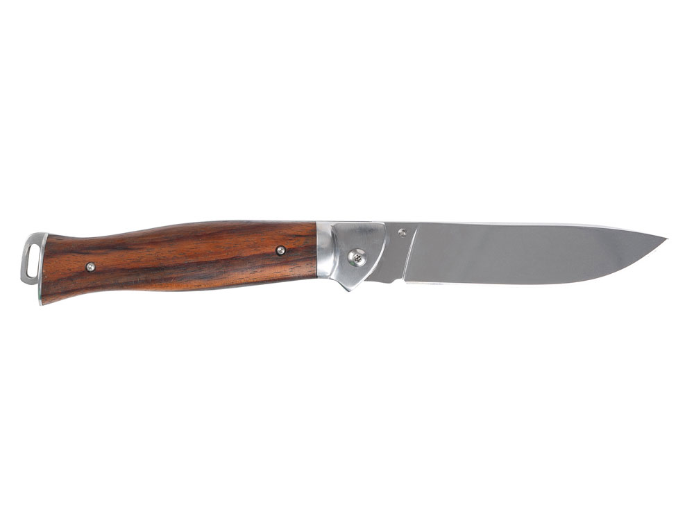 Нож складной Stinger, 106 мм, (серебристый), материал рукояти: сталь/дерево (серебристо-коричневый)-2