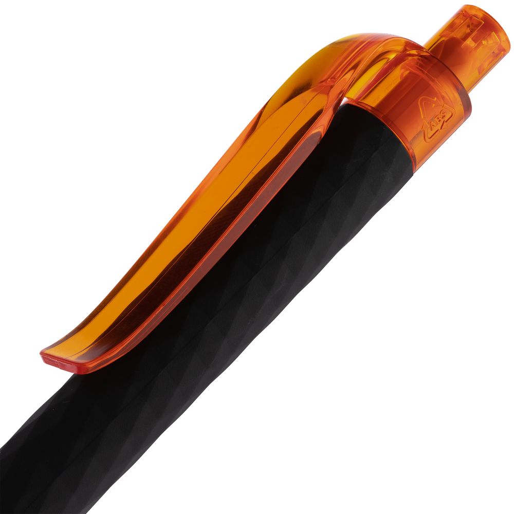 Ручка шариковая Prodir QS01 PRT-T Soft Touch, черная с оранжевым-2