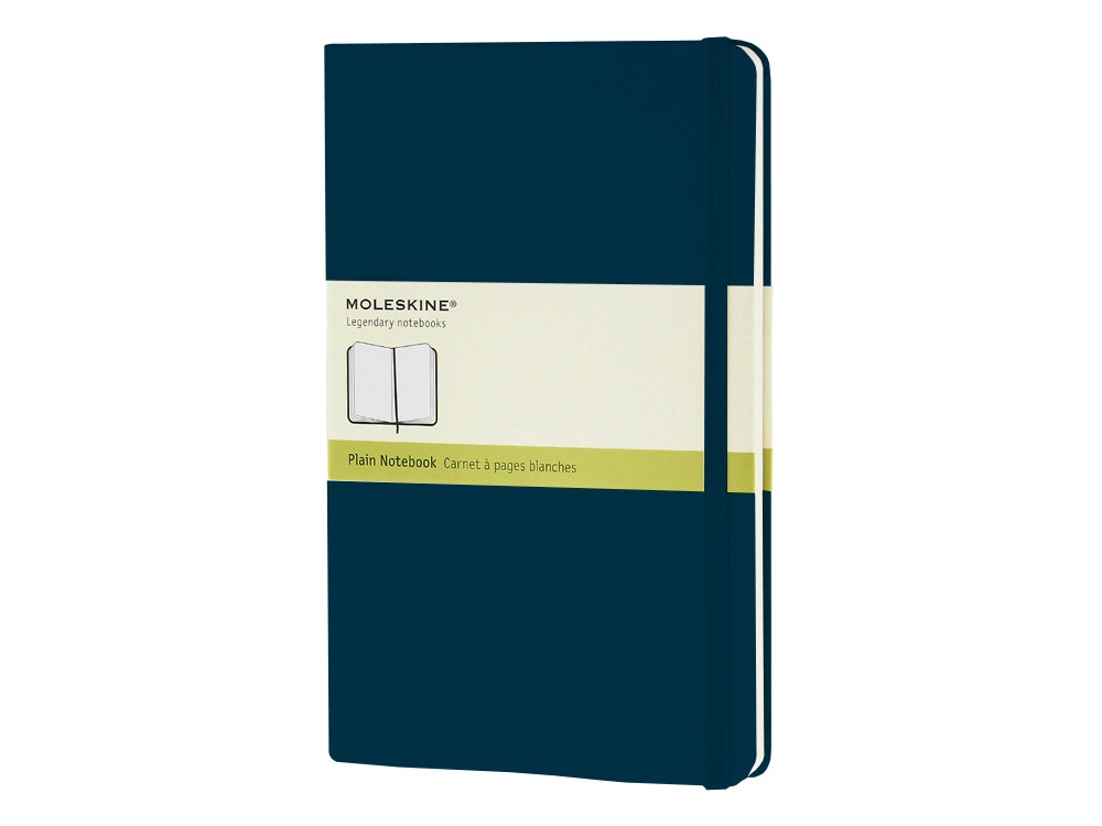 Записная книжка Moleskine Classic (нелинованный) в твердой обложке, Large (13х21см), голубой сапфир-0