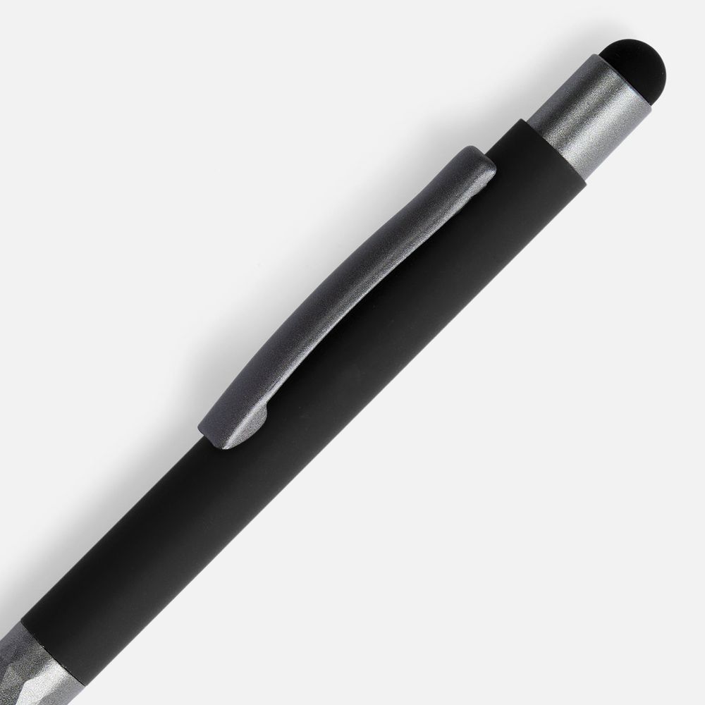 Ручка шариковая Digit Soft Touch со стилусом, черная-2