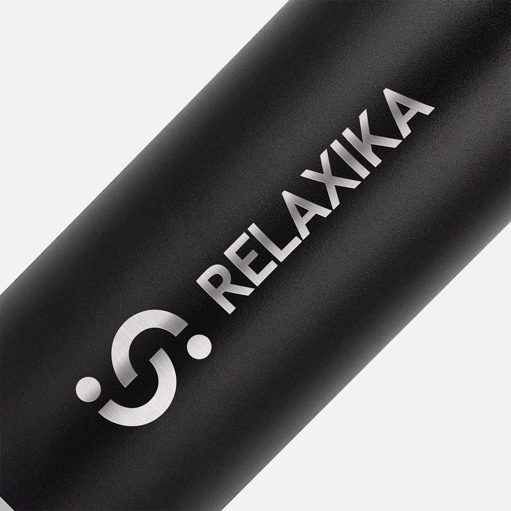 Термос Relaxika 1200 со стикерпаком, черный-3