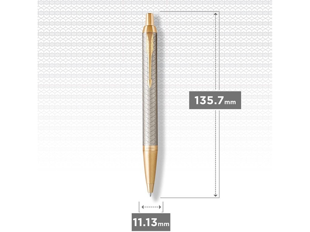 Шариковая ручка Parker IM Premium Warm Silver (grey)  GT, стержень: M, цвет чернил: blue, в подарочной упаковке.-4