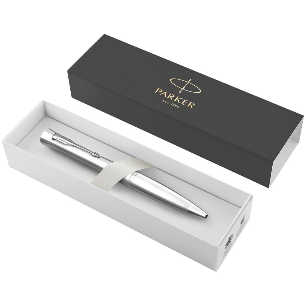 Ручка шариковая Parker Urban Twist Metro Metallic CT, серебристая-2
