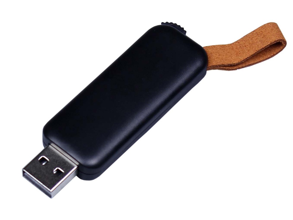 USB-флешка промо на 32 Гб прямоугольной формы, выдвижной механизм, черный-0