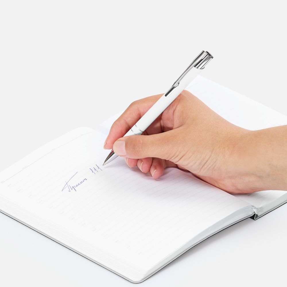 Ручка шариковая Keskus Soft Touch, белая-2