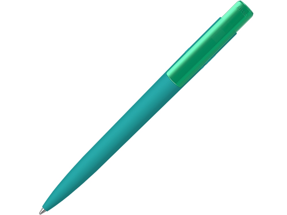 Шариковая ручка RECYCLED PET PEN PRO K transparent GUM soft-touch, бирюзовый-0