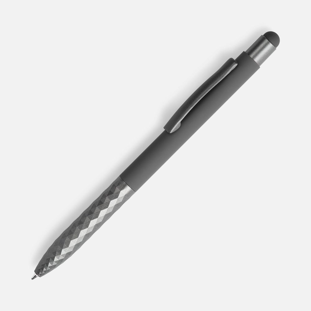 Ручка шариковая Digit Soft Touch со стилусом, серая-1