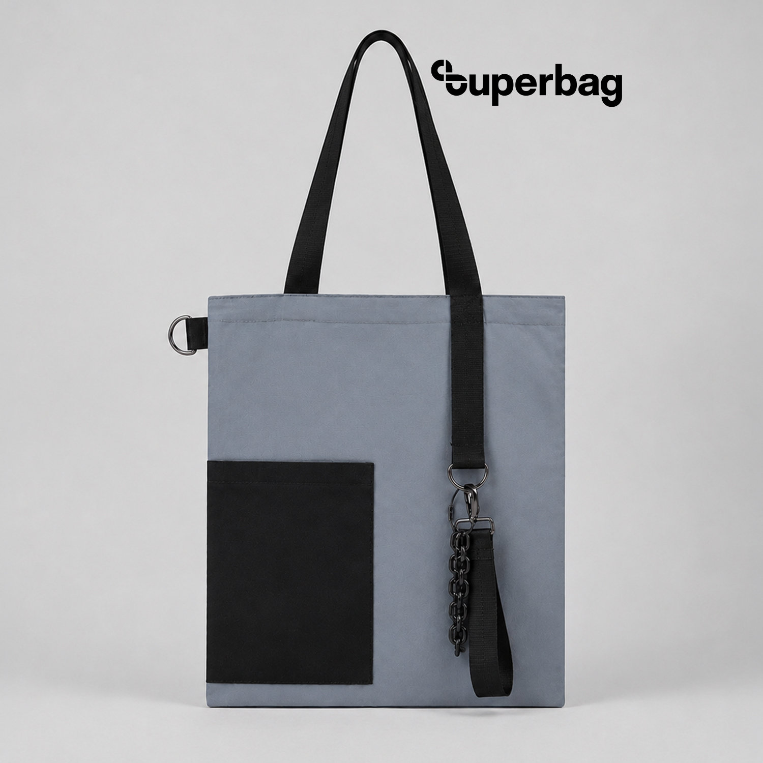 Набор Superbag Color kit: шоппер с обвесом (серый с чёрным)-0