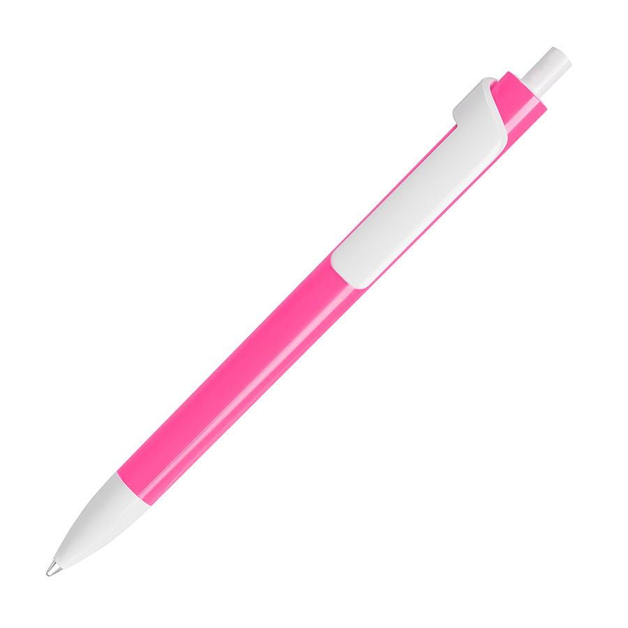 Ручка шариковая FORTE NEON, розовый, белый-0