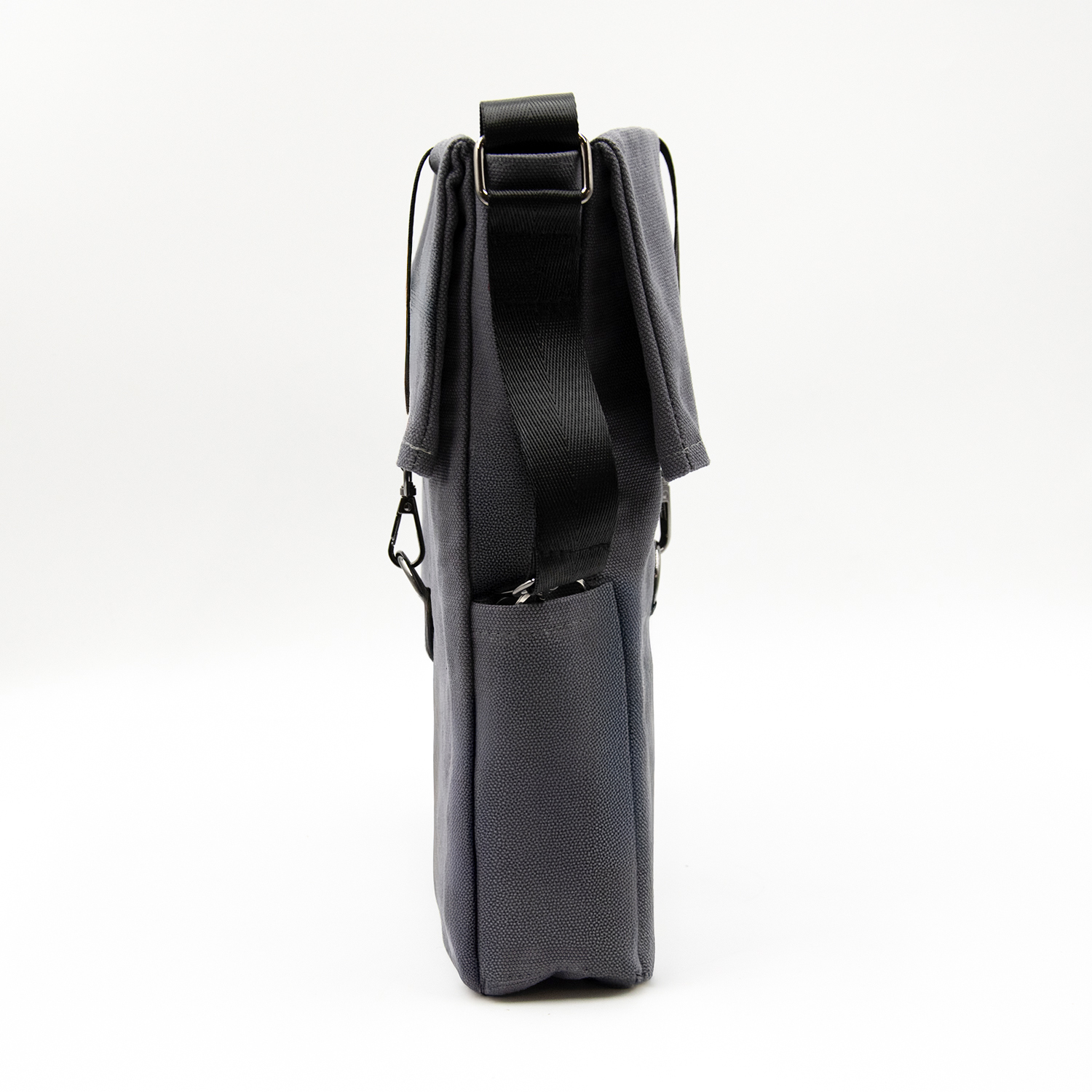 Шоппер Superbag Companion, с тремя отделениями, боковым креплением (карабин) и карманом (серый с черным)-6