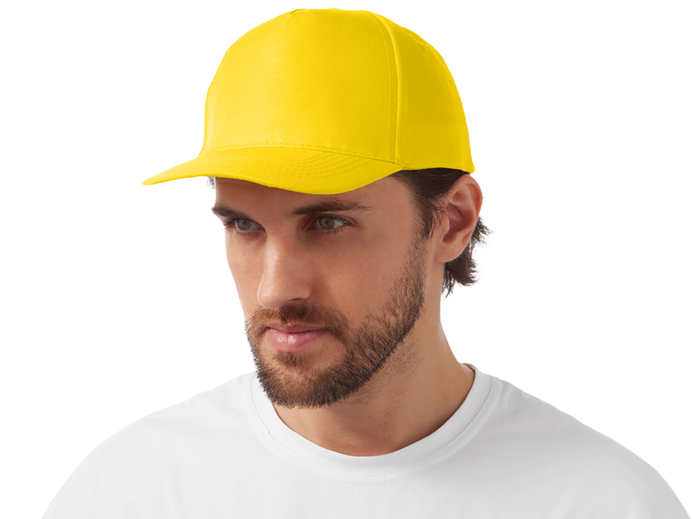 Бейсболка Poly 5-ти панельная 120 гр, желтый-2