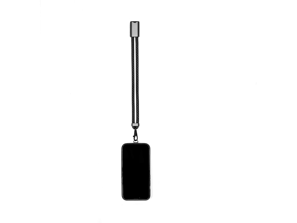 Ремешок-держатель для телефона с зарядным кабелем USB-C - USB-C Lany Wristband Charge Eco, серый-11