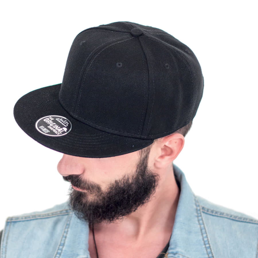 Бейсболка SNAP BACK, 6 клиньев, пластиковая застежка, белый, черный-1