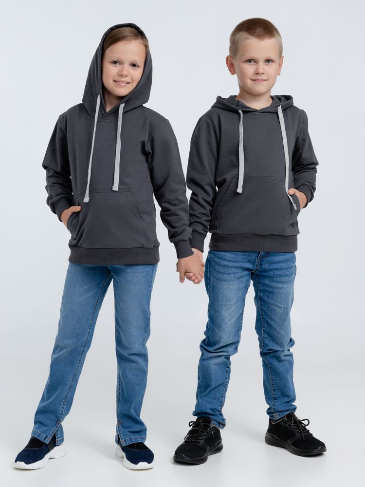 Толстовка с капюшоном детская Kirenga Kids, темно-серая (графит)-4