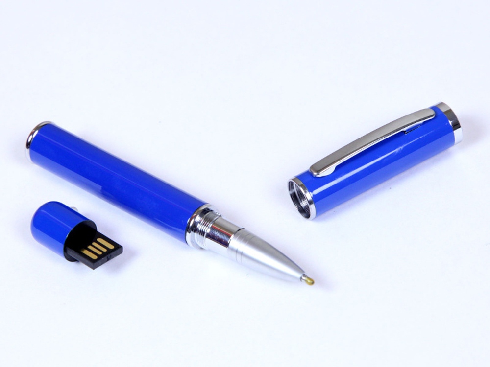 USB-флешка на 8 Гб в виде ручки с мини чипом, синий-0