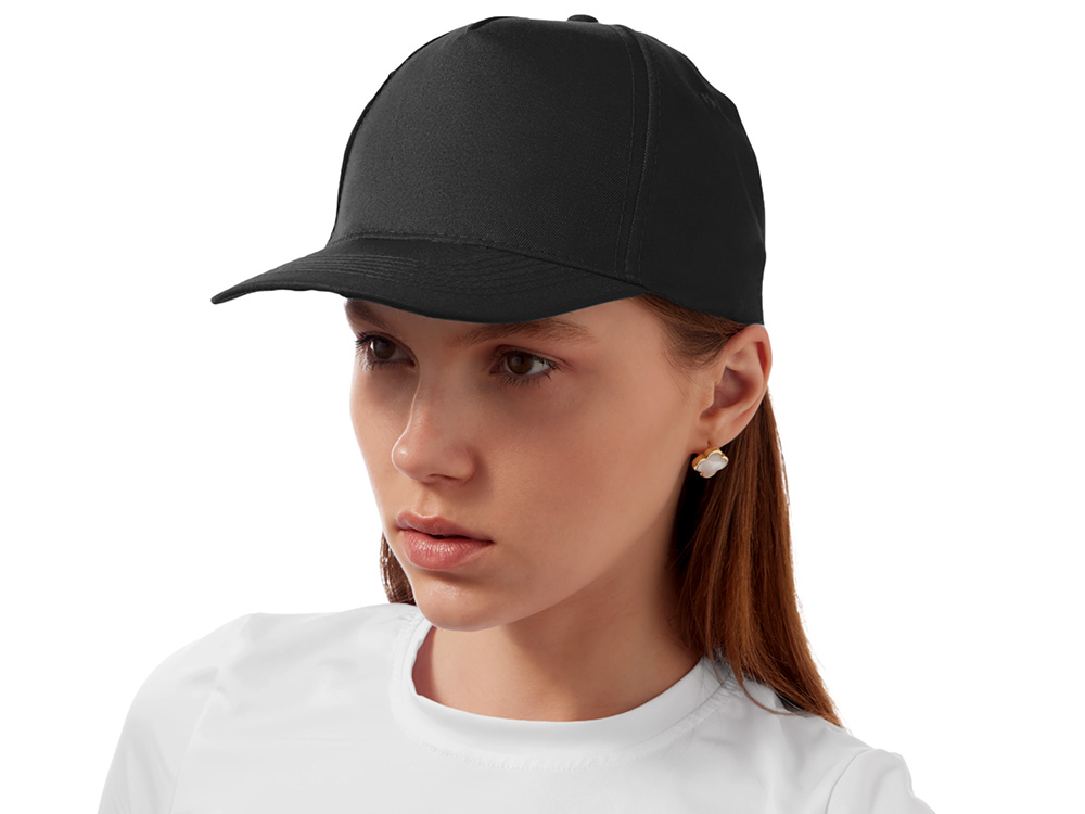 Бейсболка Poly 5-ти панельная 120 гр, черный-3