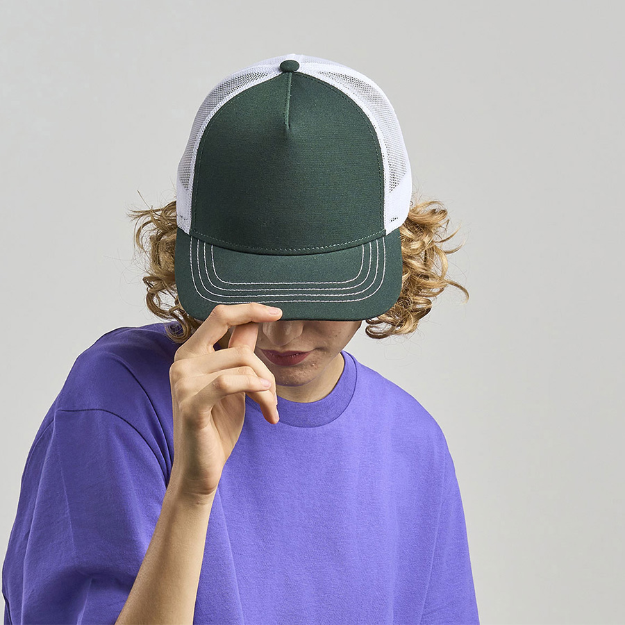 Бейсболка RAPPER CANVAS-S, 5 клиньев, пластиковая застёжка, серый, желтый, чёрный-2