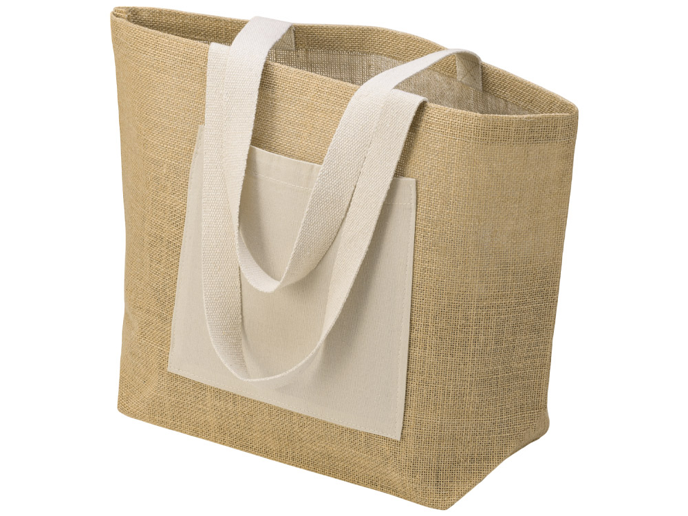 Сумка Jute джутовая с широким дном, натуральный-0