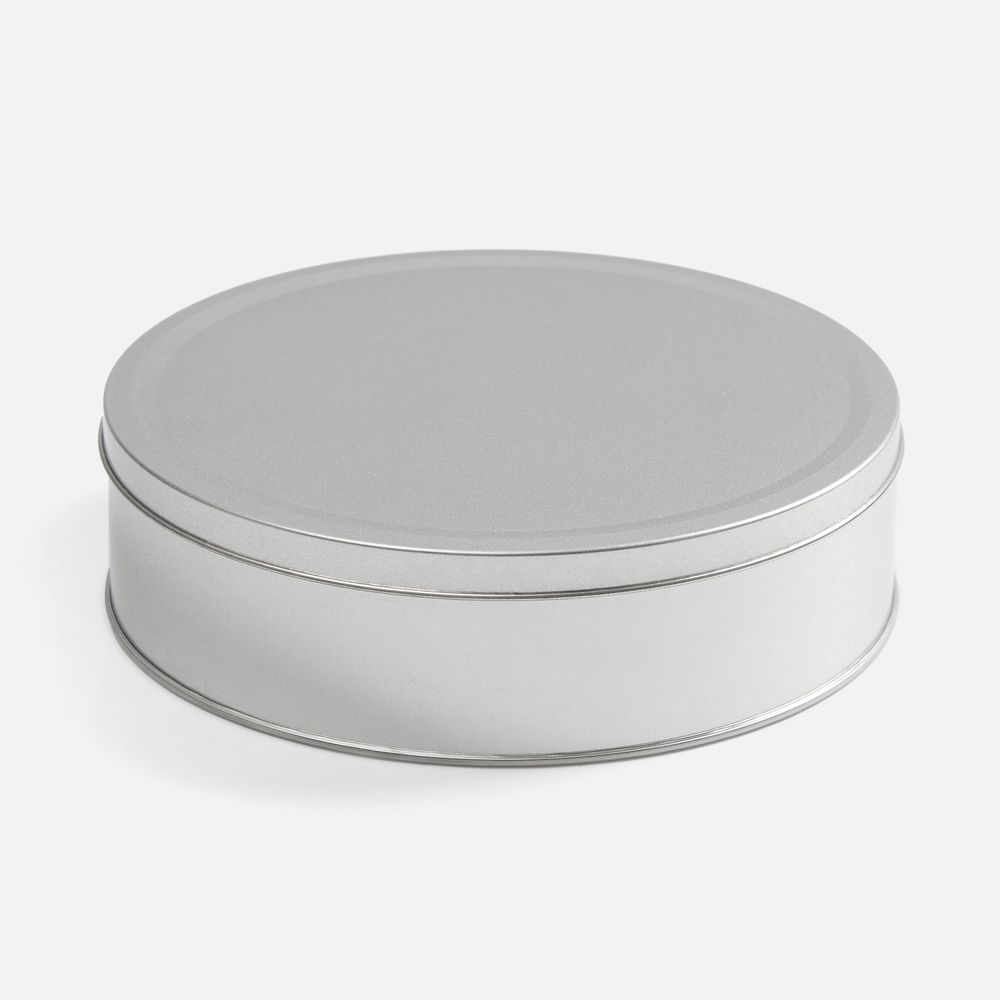 Коробка Pragmax L, круглая, серебристая-0