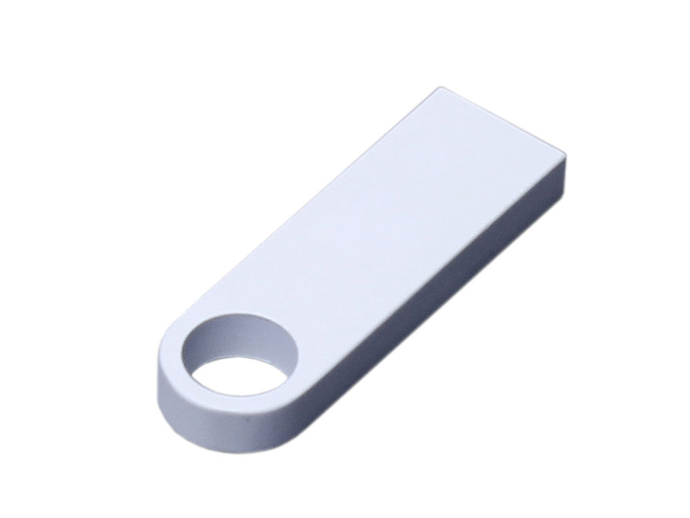 USB 3.0-флешка на 16 Гб с мини чипом и круглым отверстием, белый-0