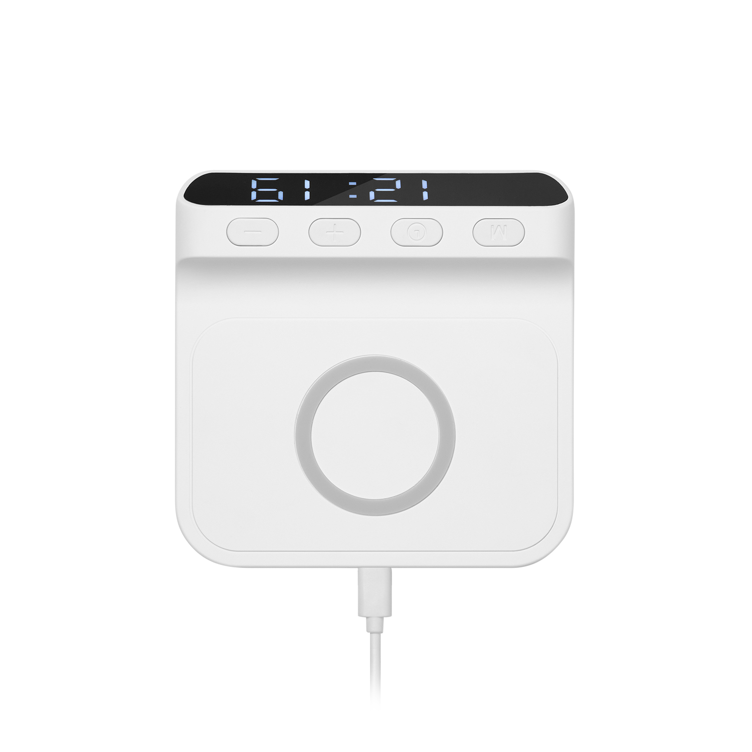 Зарядная станция с часами 15W Ригель (Rigel), белая-2