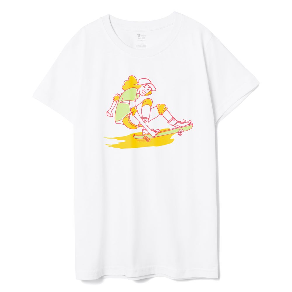 Футболка детская Skateboard, белая-1