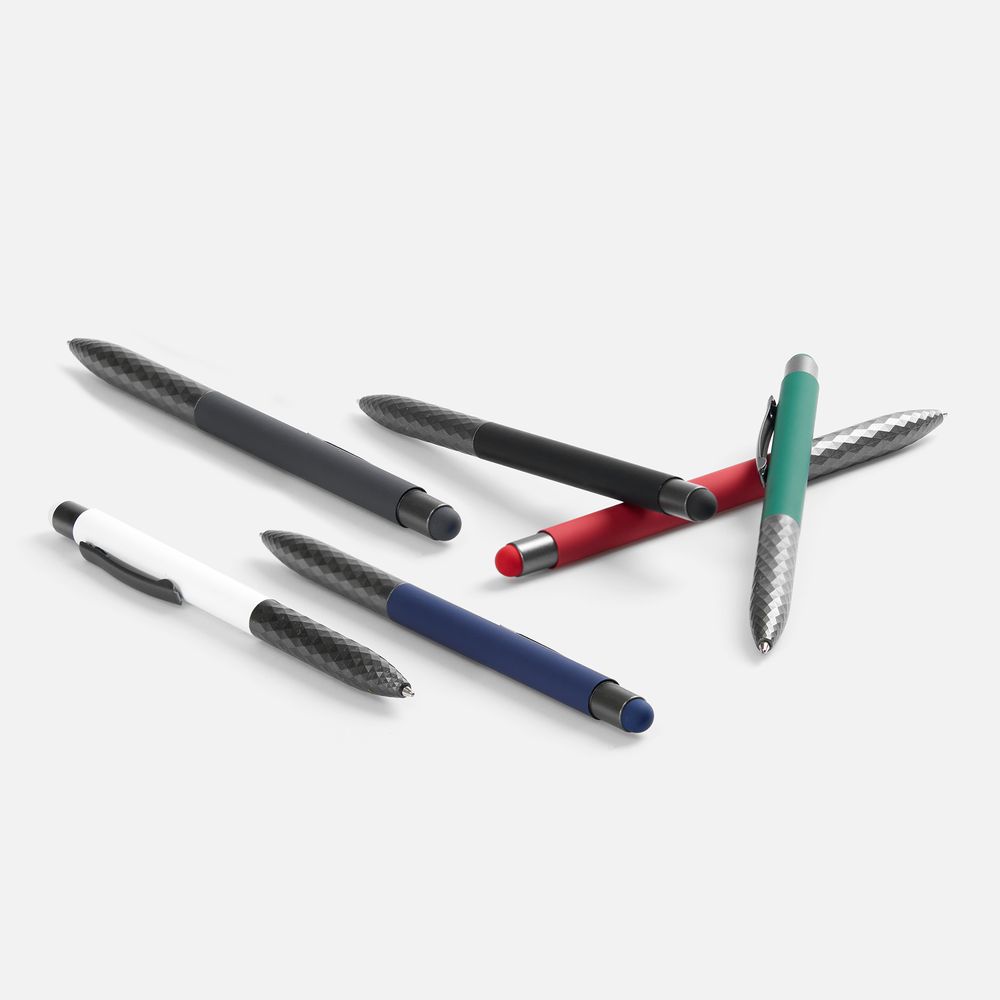 Ручка шариковая Digit Soft Touch со стилусом, синяя-2