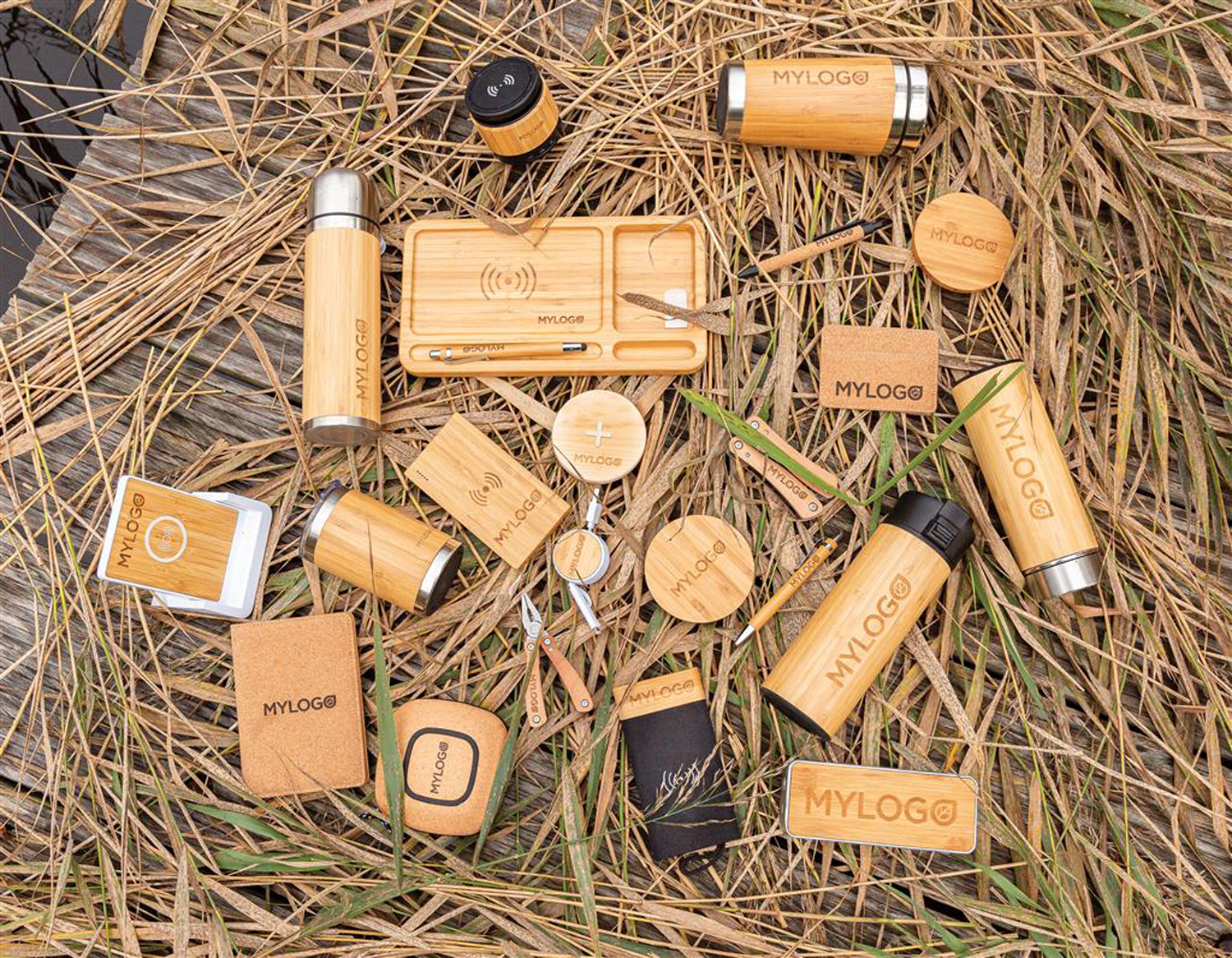 Круглая док-станция Bamboo FSC® для беспроводной зарядки, 5 Вт-8