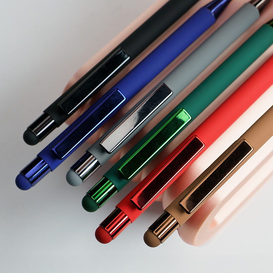 Ручка шариковая FACTOR COLOR со стилусом, золотой, золотистый-6
