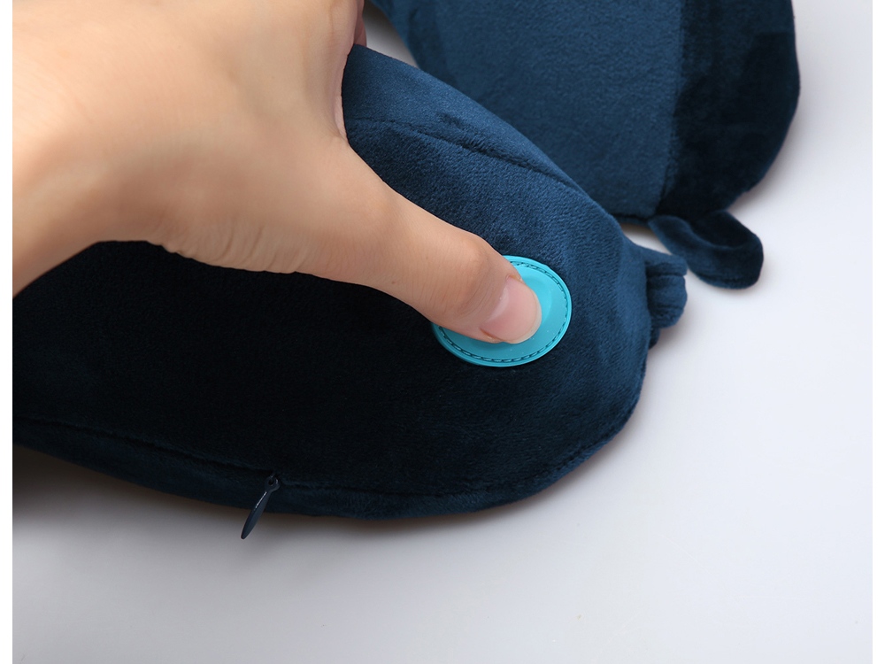 Подушка для путешествий со встроенным массажером Massage Tranquility Pillow, синий-3