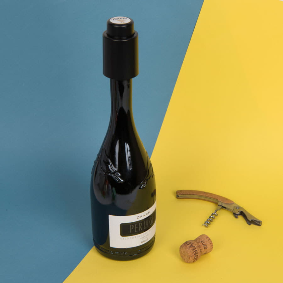 Вакуумная пробка для вина WINERY, 4,5х7 см , пластик,черный, черный-2