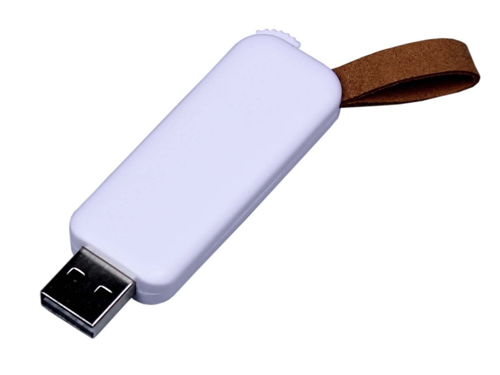 USB-флешка промо на 128 Гб прямоугольной формы, выдвижной механизм, белый-0