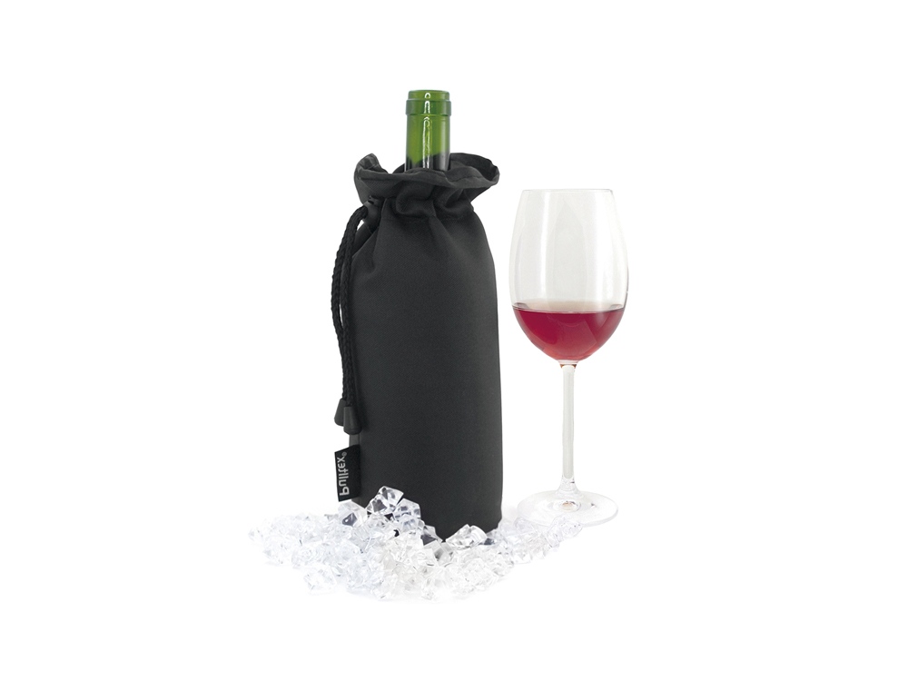 Охладитель для бутылки вина Keep cooled из ПВХ в виде мешочка, черный-1