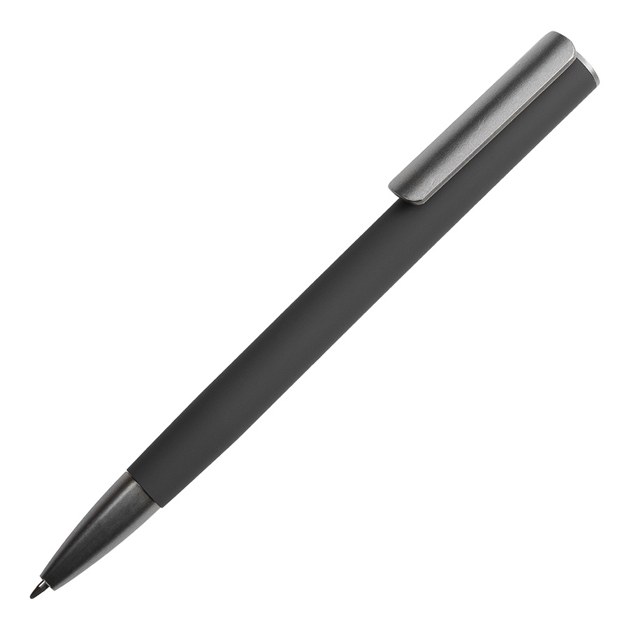 Ручка шариковая ELEGANCE с покрытием soft touch, черный, серый-0