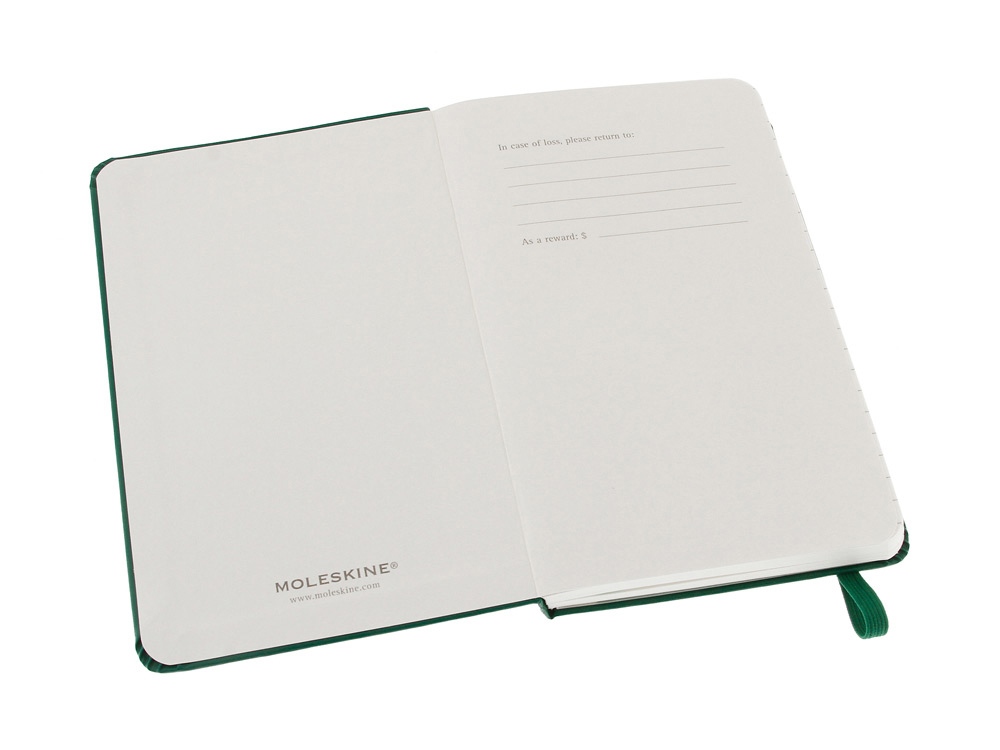 Записная книжка Moleskine Classic (в линейку) в твердой обложке, Pocket (9x14см), зеленый-1