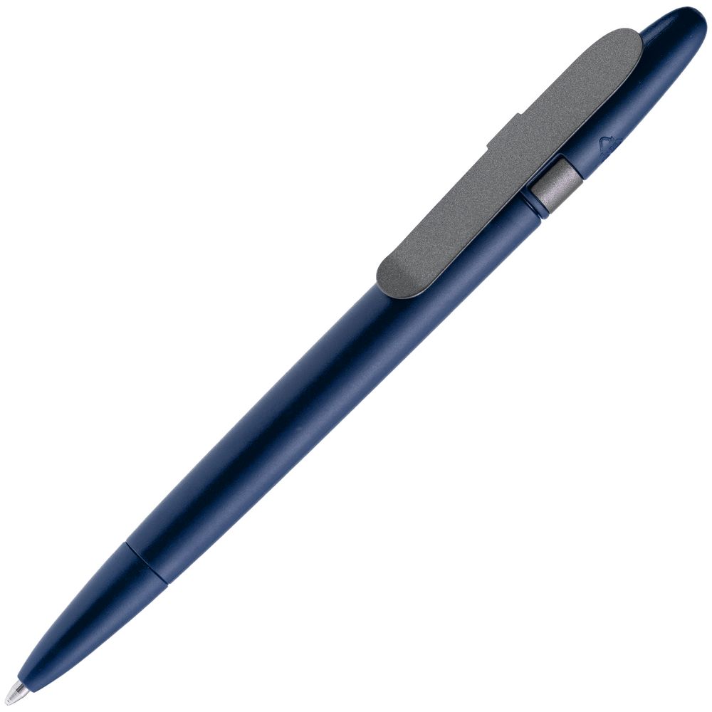Ручка шариковая Prodir DS5 TSM Metal Clip, синяя с серым-1