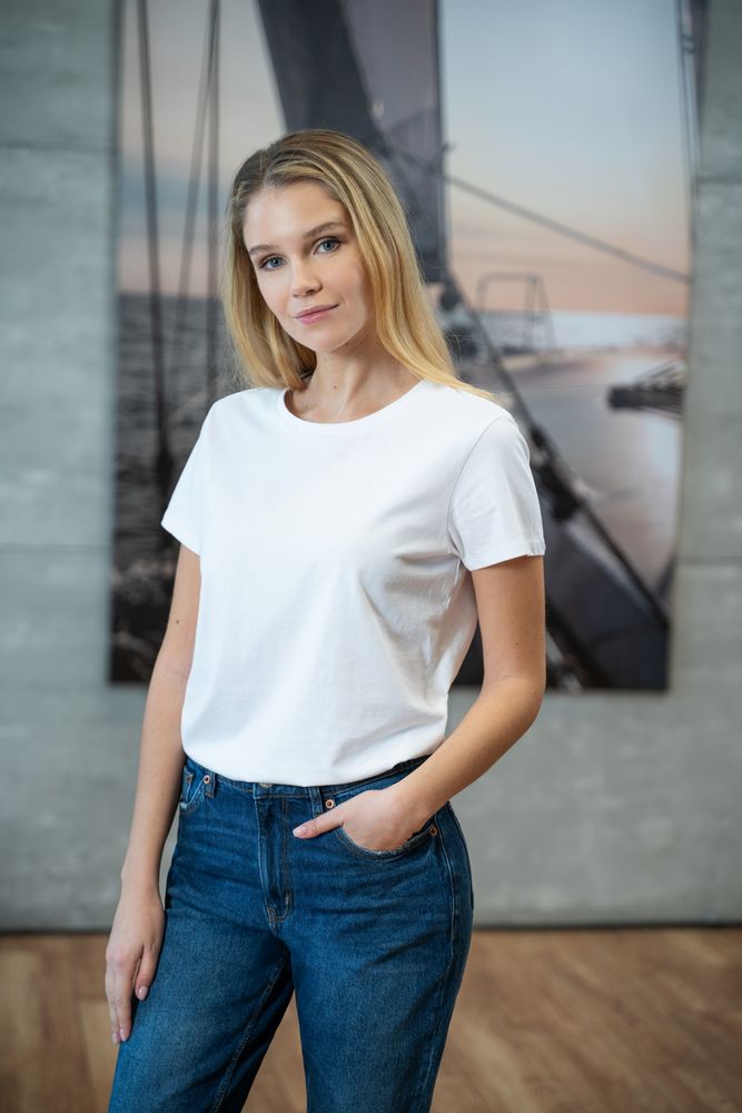 Футболка женская Ladies American U, темно-синяя-5