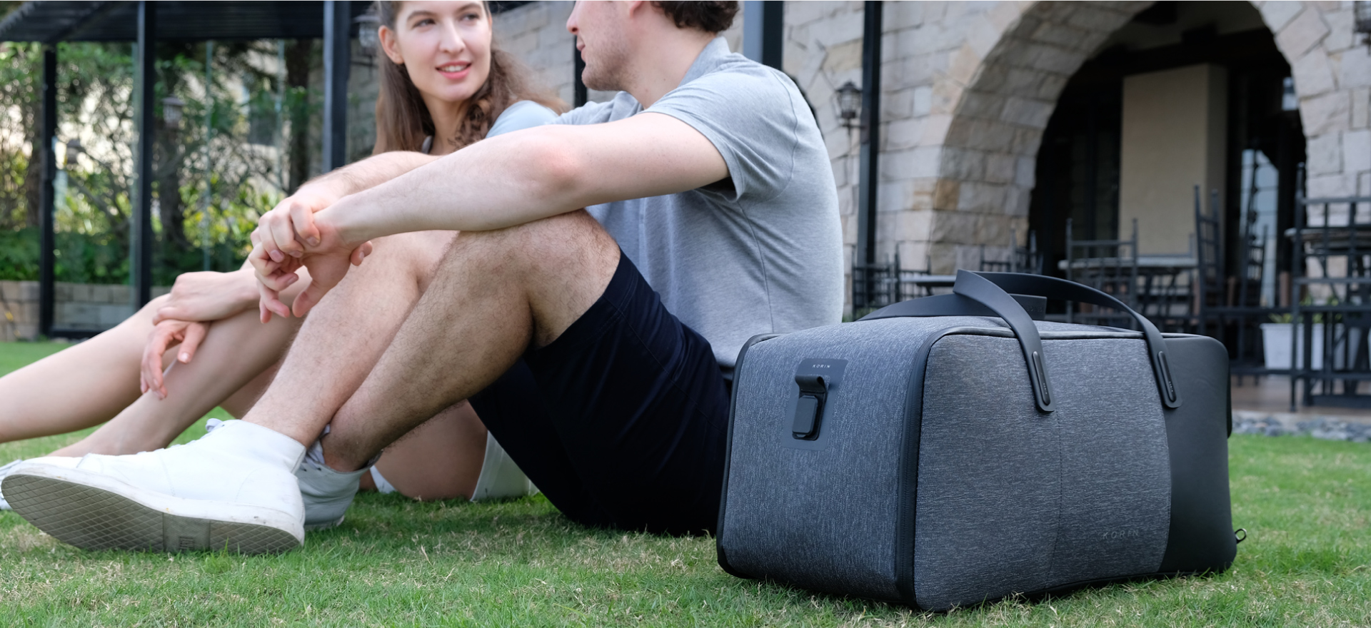 Дорожная сумка FlexPack Go 53х23х26 см, темно-серая-25