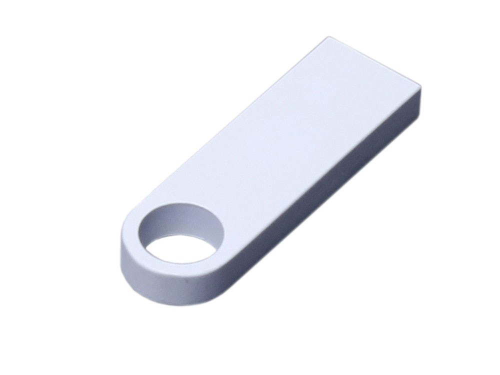 USB 2.0-флешка на 128 Гб с мини чипом и круглым отверстием, белый-0