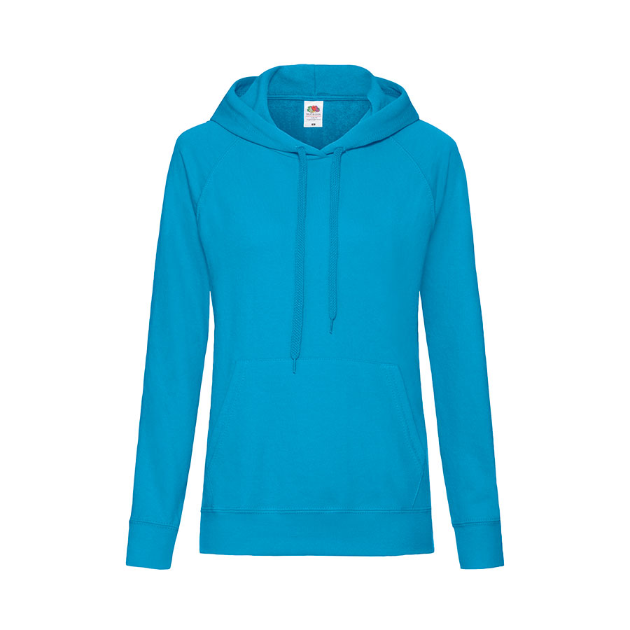 Толстовка женская без начеса LIGHTWEIGH HOODED SWEAT 240, голубой лазурный-0