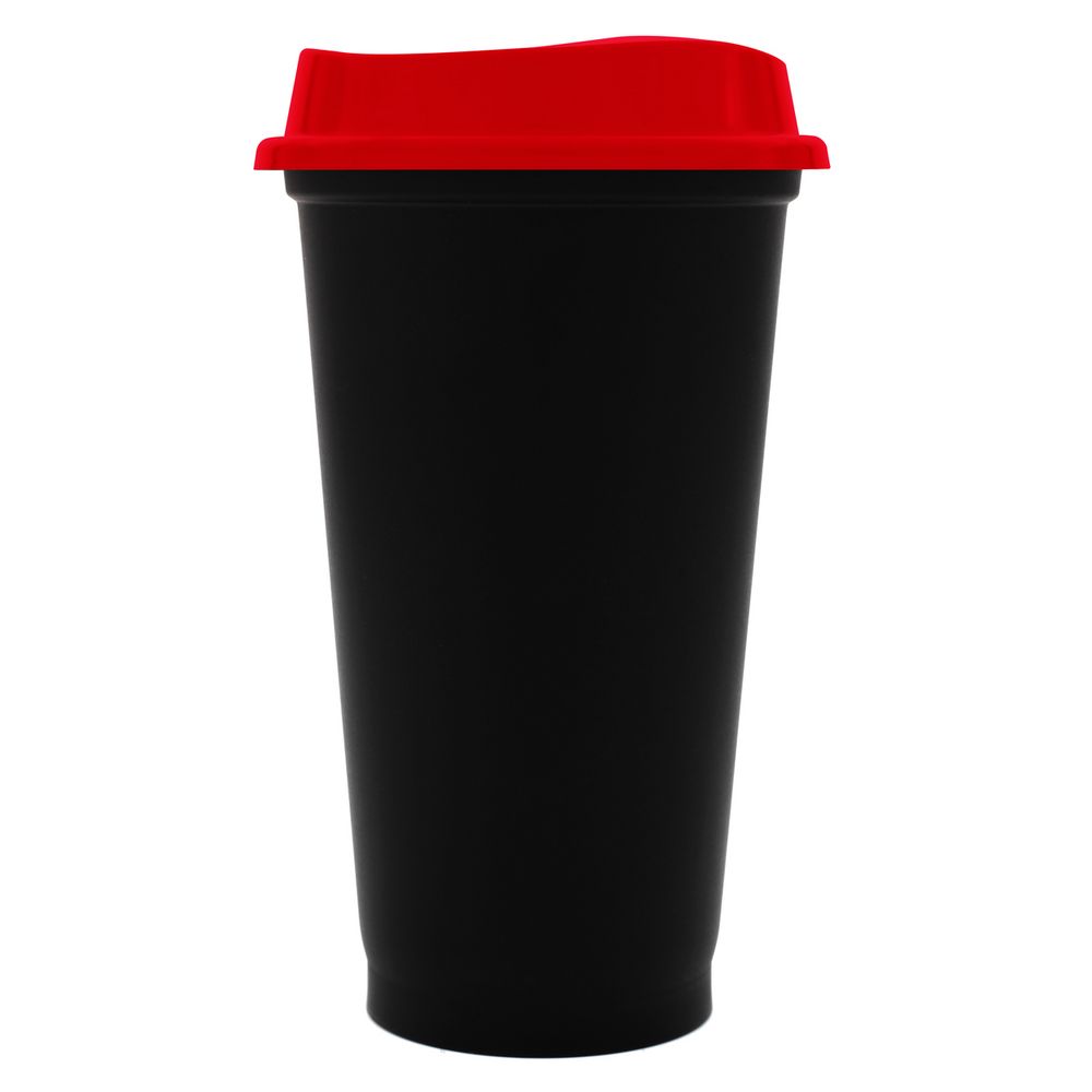 Стакан с крышкой Color Cap Black, черный с красным-0