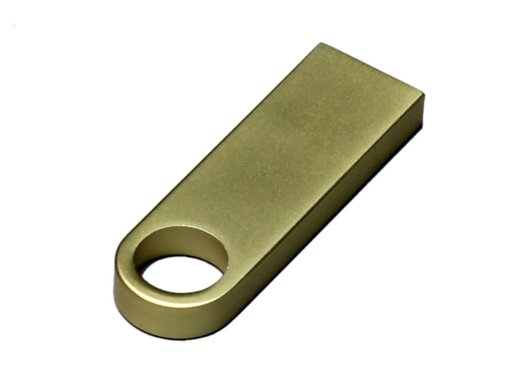 USB 2.0-флешка на 512 Мбайт с мини чипом и круглым отверстием, золотистый-2
