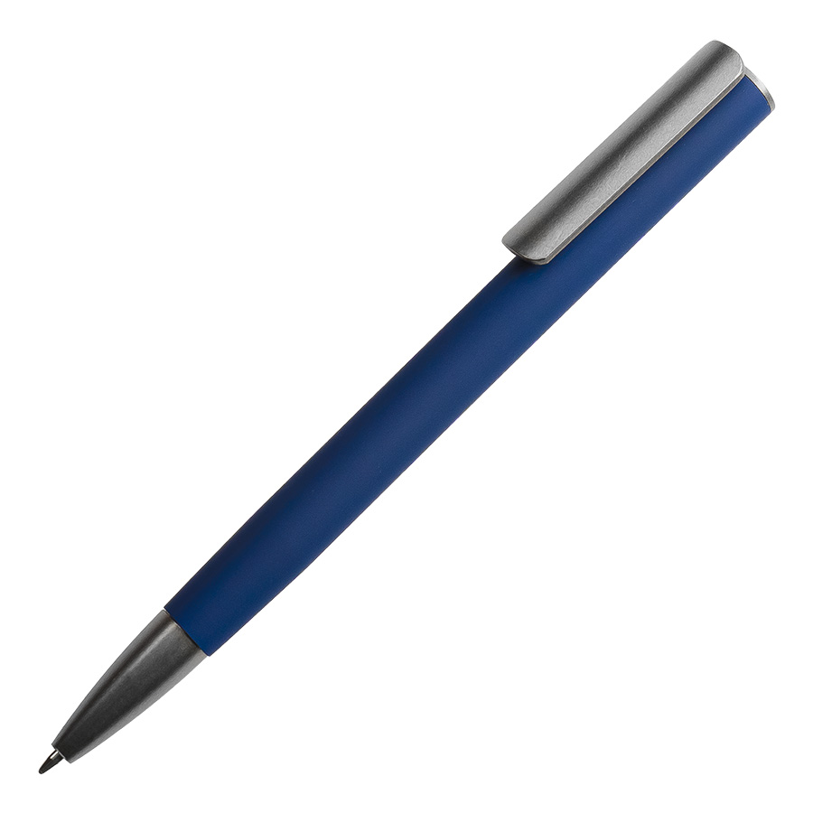 Ручка шариковая ELEGANCE с покрытием soft touch, синий, серый-0
