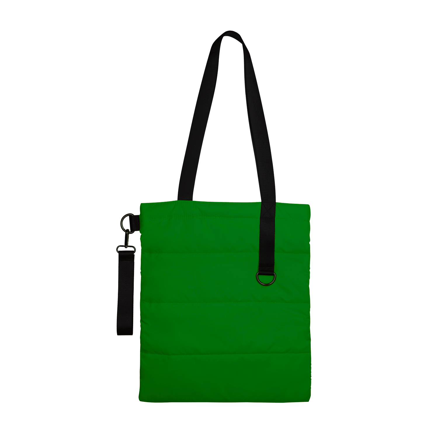 Шоппер Superbag Bubble New, стёганый, со скрытой магнитной кнопкой (зеленый с черным)-3